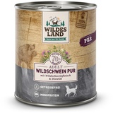 WILDES LAND | Wildschwein mit Distelöl | PUR Adult | 6 x 800 g