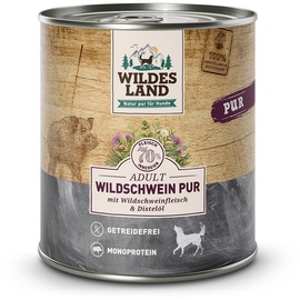 WILDES LAND | Wildschwein mit Distelöl | PUR Adult | 6 x 800 g