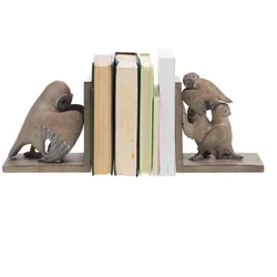 Buchstütze Familie Eule - Braun Anderes Harz Amadeus 17x9 cm