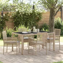 vidaXL Garten Essgruppe 5 pcs Beige Poly Rattan