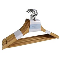 BURI Kleiderbügel Holz-Kleiderbügel mit Steg 8er-Set Rockbügel Hosenbügel Garderobenbüge