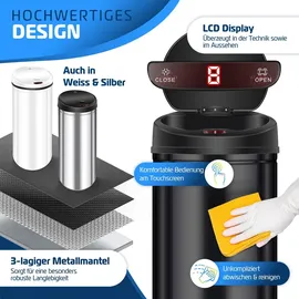 Kesser Automatik Sensor Mülleimer 56 l Schwarz