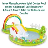 XXL Kinderpool Planschbecken Spiel Center mit Rutsche und Sprüher 2,9x1,8x1,04m