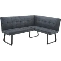 byLIVING Eckbank TALEA/Webstoffbezug in dunkelgrau, Gestell in schwarz/Große Eckbank L-Form, Langer Schenkel Links, komfortable Nosaqfederung/Sitzbank/Essbank/Maße: 168 x 128, H 93,5 cm