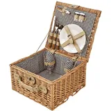 BUTLERS 2 Personen Picknickkorb aus Weide -A Day IN THE Park- Picknick-Set mit Geschirr und Besteck | Korb für Garten und Terrasse