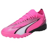 Puma Ultra Match TT Soccer Shoe, Poison Pink White Black, 39 EU