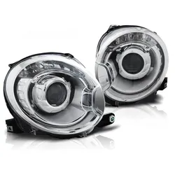 Scheinwerfer Klarglas Projektor für Fiat 500 Bj. 07-15 Chrom
