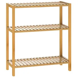 CASARIA Badezimmer Regal Stehend Bambus Holz 3 Ablagen 30kg Belastbarkeit Badregal Schmal Küche Flur Büro Beistellregal Holzregal Klarlack 58x26cm
