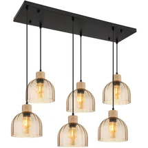 GLOBO LED Pendelleuchte 1-flg. 36 cm rechteckig Schwarz/Gold/Braun