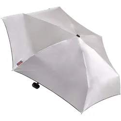 Taschenregenschirm EUROSCHIRM "Dainty, silber", silber, Bezug: 100% Polyester, uni, Regenschirme, besonders leicht, super flach und extra klein, mit UV-Schutz 50+