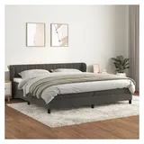 vidaXL Boxspringbett 200 x 200 cm Dunkelgrau