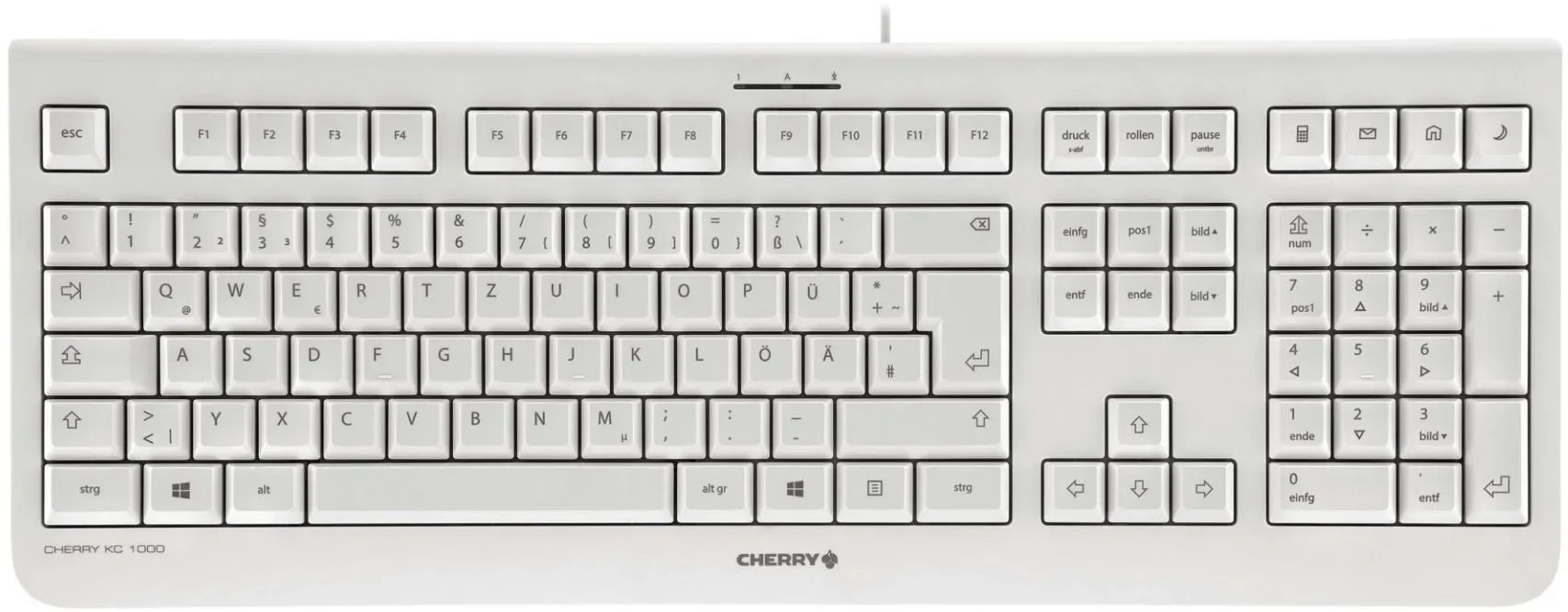 Preisvergleich Produktbild CHERRY KC 1000 USB-Tastatur kabelgebunden weißgrau