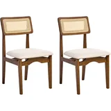 Esszimmerstuhl 2er Set RUBONIA Holz Dunkelbraun