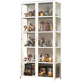 JSDMBD Acryl-Display-Riser-Regal Für Pops-Figuren Sammlervitrine Eckvitrine Glasvitrine Standvitrine Doppeltüren Mit Großer Kapazität Sammlervitrine 82x33x161cm White