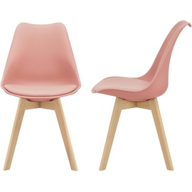 [en.casa] 2er-Set Esszimmerstuhl Fläten Rosé
