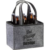 MC Trend Flaschenträger aus Filz Flaschentasche Männerhandtasche für 6 Flaschen Bierträger Männer Handtasche Geschenkverpackung (Das Flüssige muss.)