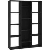 vidaXL Raumteiler/Bücherregal Schwarz 100x24x140 cm Holzwerkstoff