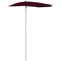 vidaXL Halb-Sonnenschirm 180 x 90 cm Bordeauxrot