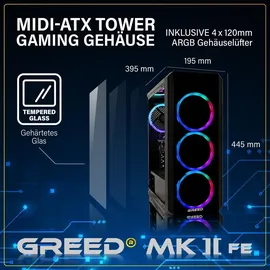 Greed Gaming PC Intel Core i5 12400F 4,6 GHz 16 GB RAM 512 GB SSD RTX 5050 Windows 11 Pro