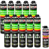 Isolbau Bauschaum-Set - Inkl. 10 x 1K Montageschaum B2 Pistolenschaum mit hervorragender Schall und Wärmedämmung (je 750 ml) & 1 x PU-Schaum-Reiniger (500 ml), Dämmen