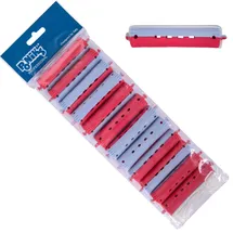 ponik's professional - Dauerwellen Wickler, Lockenwickler für Dauerwelle Set, Haarwickler 12 Stück, Lockenwickler Dauerwelle 19 mm, Klein Kaltwellwickler mit Rundgummilaschen - Blau Rot