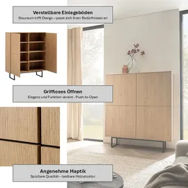 Home Affaire Highboard Lund 115 x 137 x 40 cm Beige / Braun