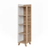 Vicco Badregal, Sonoma Eiche, Weiß, Holzwerkstoff, 3 Fächer, Rechteckig, 30x128x35 cm
