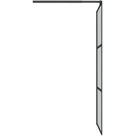 vidaXL Duschwand Walk-In Dusche 80 x 195 cm Dunkel ESG Glas Schwarz