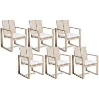 Beliani Gartenstuhl Heller Holzfarbton Weiss 61x63x90