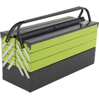 Baumarktplus Werkzeugkiste Toolbox 53x20x27,5cm 27L Stahl lackiert klappbarer Griff leer