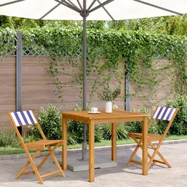 vidaXL Bistrostühle Gartenstuhl 47 x 47 x 80 cm blau/weiß 2 St.