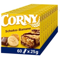 Müsliriegel Corny Schoko-Banane, mit Schokolade und Banane, 60x25g