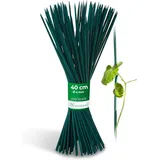 Novatool Splittstäbe 40 cm x 4 mm Pflanzstäbe Rankhilfe Grün