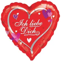 amscan® Amscan 2577801 Standard Herz, Ich liebe Dich, Folienballon S40 verpackt 43 cm,