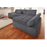 DOMO collection Ecksofa »NMoric XXL, B/T/H: 300/172/80cm, L-Form«, wahlweise mit Bettfunktion und Armlehnverstellung grau