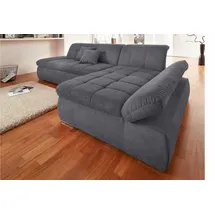 DOMO collection Ecksofa »NMoric XXL, B/T/H: 300/172/80cm, L-Form«, wahlweise mit Bettfunktion und Armlehnverstellung grau