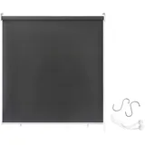 AUFUN Außenrollo Balkon Outdoor Rollo Wetterfest 140 x 140 cm Outdoorrollo Sonnenschutz Balkonrollo UV Schutz, Reflektierende Thermofunktion für Fenster & Türen, Anthrazit