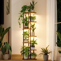 bamworld Blumenständer 30 x 130 cm Braun/Schwarz