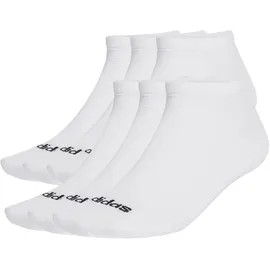 adidas Linear gepolsterte Crew Socken 6er Pack Schwarz/Weiß 40-42