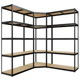 CLP 3er Regalsystem 40 x 40 x 180 cm Schwarz