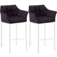 CLP Barhocker 2er Set mit Lehne Damaso, Barstühle gepolstert