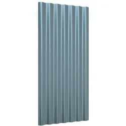 vidaXL Dachpaneele 12 Stk. Pulverbeschichteter Stahl Grau 80x36 cm
