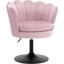 Woltu Schminktisch Stuhl Blumenform Samt rosa