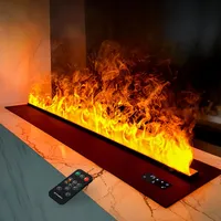 Elektrokamin, 3D Wasserdampfkamin mit Fernbedienung, Kamin Wasserdampf Realistische Flammenfarbe, 80cm