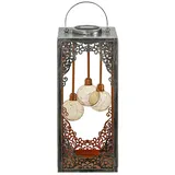 Dehner LED Solarleuchte Solar-Laterne Marsa, Lichtfarbe warmweiß, Metall, Warmweiß, romantische LED-Laterne mit orientalischen Ornamenten