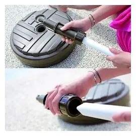 Prosperplast Runde Polyethylen -Regenschirm -Basis mit gestreiftem Design 39 x 39 x 13 cm in Weiß