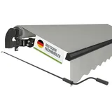 empasa manuelle Gelenkarmmarkise Markise Start Sonnenmarkise Sonnenschutz Alu/Polyester komplett vormontiert, in verschiedenen Größen und Farben, Farbe:hellgrau, Größe:300 x 250