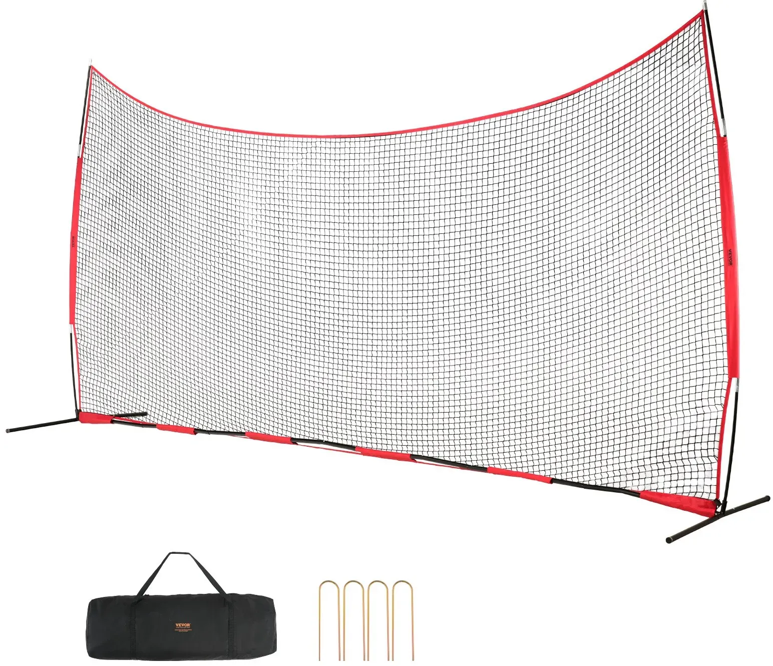 VEVOR Backstop-Netz, 620 x 140 cm Ballsport-Absperrnetz, Übungsausrüstung mit Tragetasche, Schutzschirm für Baseball-, Softball-, Lacrosse-, Fußball- und Hockeytraining, für den Garten