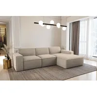 kaiser möbel Ecksofa L-Form Siena Stoff Artico Beige Rechts - Beige