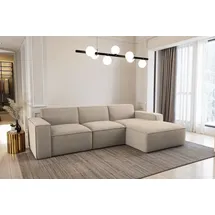 kaiser möbel Ecksofa L-Form Siena Stoff Artico Beige Rechts - Beige